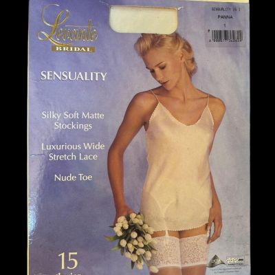 Levante Bridal Sensuality Panna 1 Small Lace Top Stockings Original Package